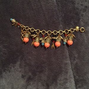 J. Crew statement earrings and bracelet